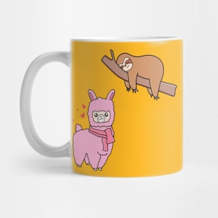 Cute Alpaca And Sloth Mug